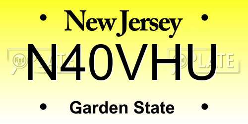 N40VHU New Jersey License Plate