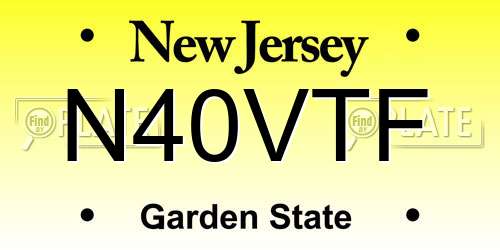 N40VTF New Jersey License Plate