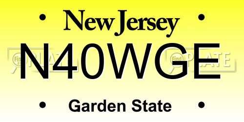 N40WGE New Jersey License Plate