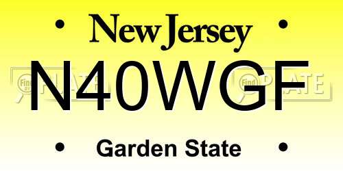 N40WGF New Jersey License Plate
