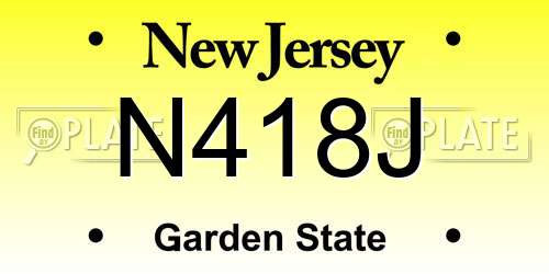 N418J New Jersey License Plate