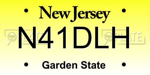 N41DLH New Jersey License Plate