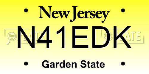 N41EDK New Jersey License Plate