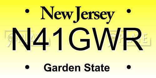 N41GWR New Jersey License Plate
