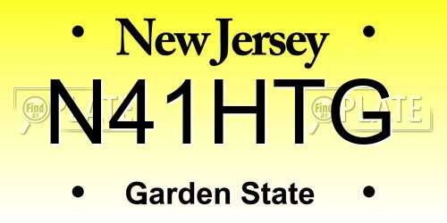 N41HTG New Jersey License Plate