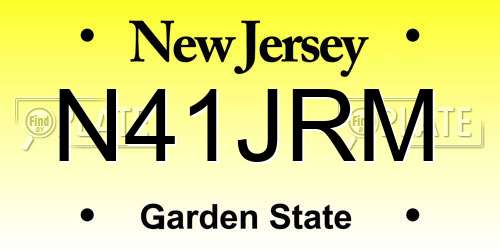 N41JRM New Jersey License Plate