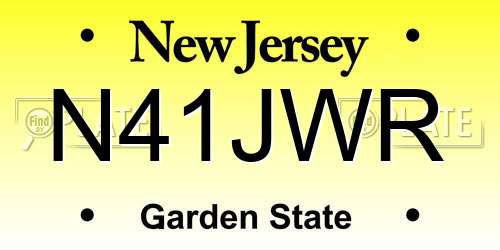 N41JWR New Jersey License Plate