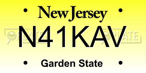 N41KAV New Jersey License Plate