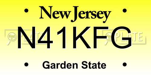 N41KFG New Jersey License Plate