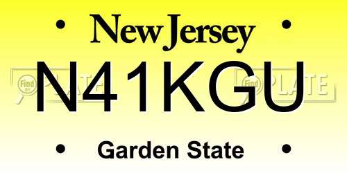 N41KGU New Jersey License Plate