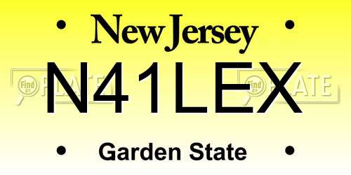 N41LEX New Jersey License Plate