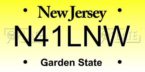 N41LNW New Jersey License Plate
