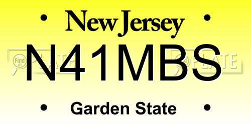 N41MBS New Jersey License Plate