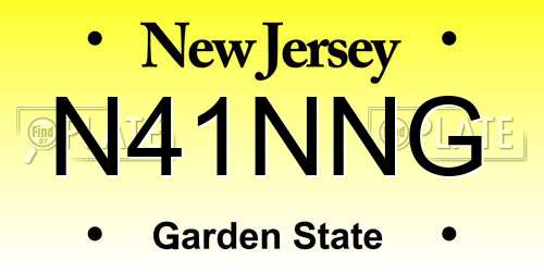 N41NNG New Jersey License Plate