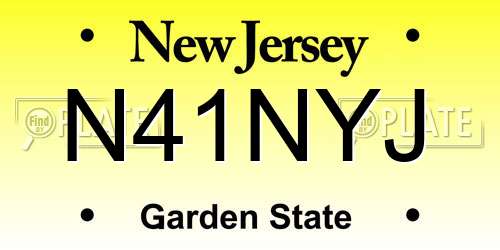 N41NYJ New Jersey License Plate