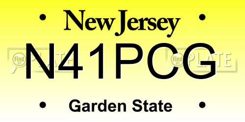 N41PCG New Jersey License Plate