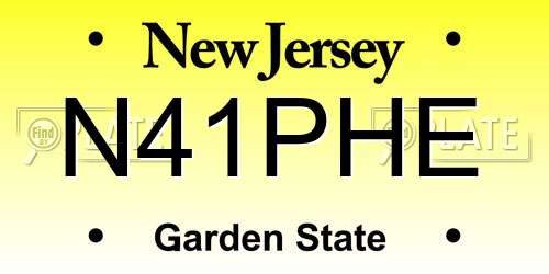 N41PHE New Jersey License Plate