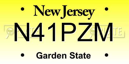 N41PZM New Jersey License Plate