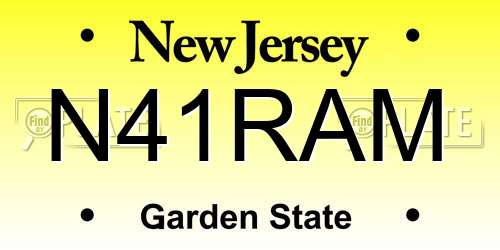 N41RAM New Jersey License Plate