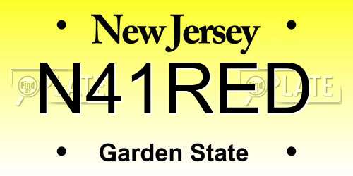 N41RED New Jersey License Plate