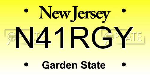 N41RGY New Jersey License Plate
