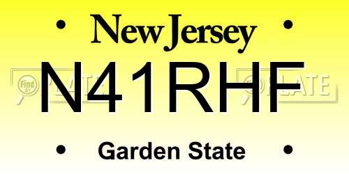 N41RHF New Jersey License Plate