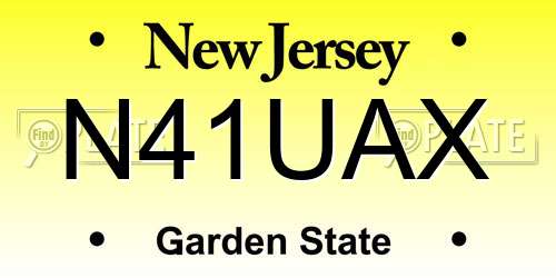 N41UAX New Jersey License Plate