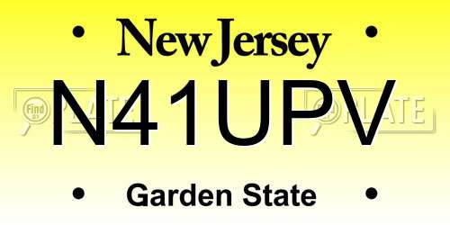 N41UPV New Jersey License Plate