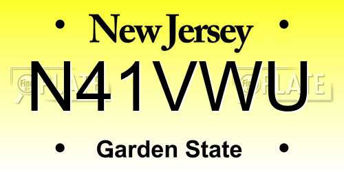 N41VWU New Jersey License Plate