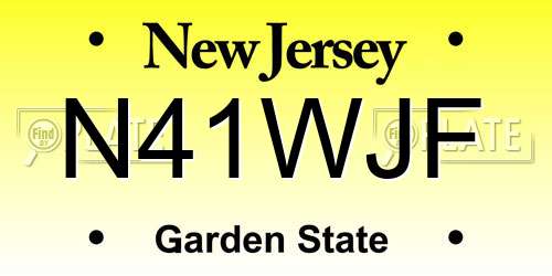 N41WJF New Jersey License Plate