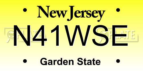 N41WSE New Jersey License Plate