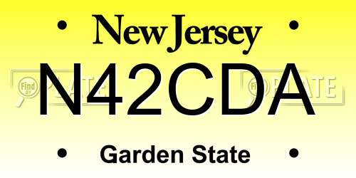 N42CDA New Jersey License Plate