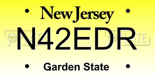 N42EDR New Jersey License Plate