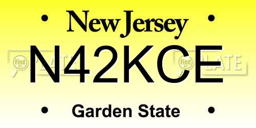N42KCE New Jersey License Plate