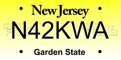 N42KWA New Jersey License Plate