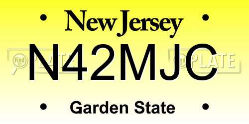 N42MJC New Jersey License Plate