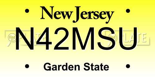 N42MSU New Jersey License Plate