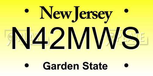 N42MWS New Jersey License Plate
