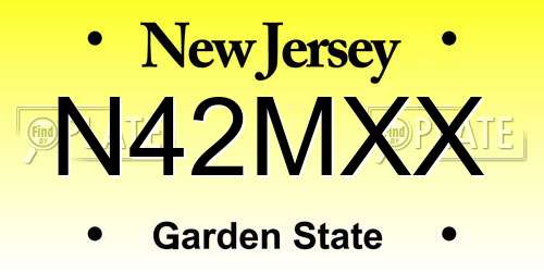 N42MXX New Jersey License Plate