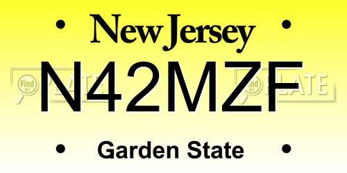 N42MZF New Jersey License Plate