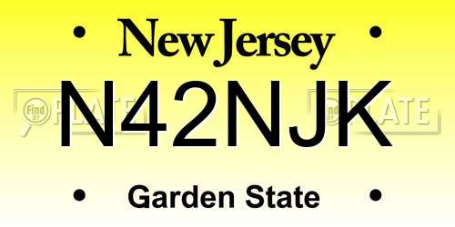 N42NJK New Jersey License Plate