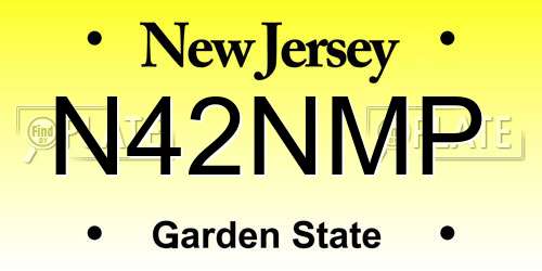 N42NMP New Jersey License Plate