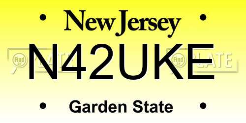 N42UKE New Jersey License Plate