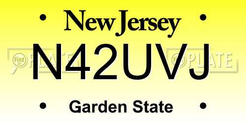 N42UVJ New Jersey License Plate