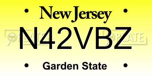 N42VBZ New Jersey License Plate