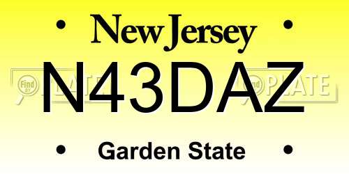 N43DAZ New Jersey License Plate