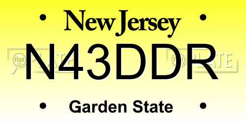 N43DDR New Jersey License Plate