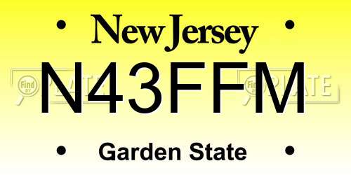 N43FFM New Jersey License Plate