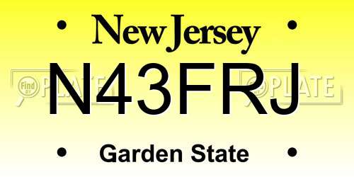 N43FRJ New Jersey License Plate