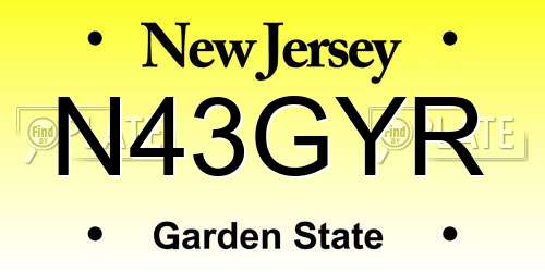 N43GYR New Jersey License Plate